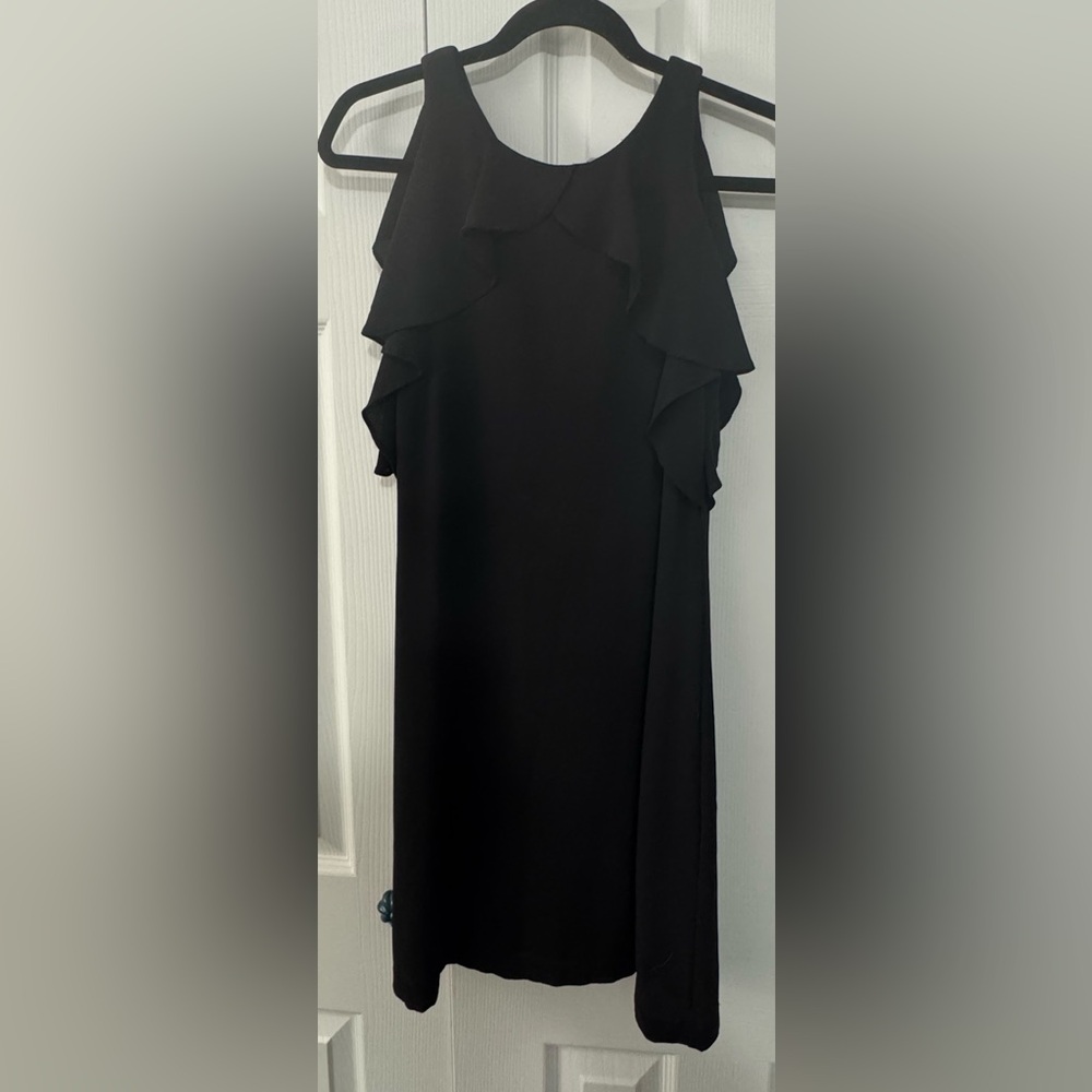 Jessica Simpson Black Ruffle  Midi Dress